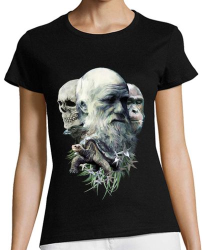 Camiseta Mujer Manga Corta Charles Darwin V01 laTostadora - latostadora.com - Modalova