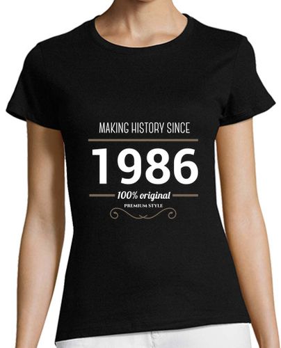 Camiseta mujer Making history 1986 white text laTostadora - latostadora.com - Modalova