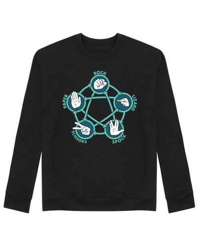 Sudadera Sin Capucha Unisex Piedra, Papel, Tijera, Lagarto o Spock laTostadora - latostadora.com - Modalova