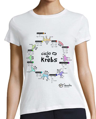 Camiseta Mujer Manga Corta Ciclo de Krebs (fondos claros) laTostadora - latostadora.com - Modalova