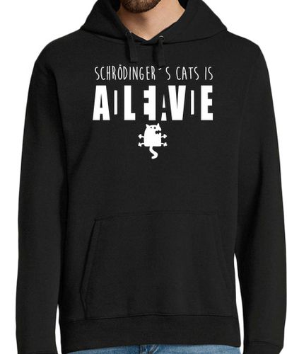 Sudadera Con Capucha Para Hombre Gato de Schrödinger blanco laTostadora - latostadora.com - Modalova