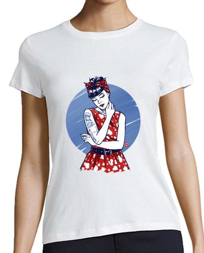 Camiseta Mujer Manga Corta psychocat pin up laTostadora - latostadora.com - Modalova