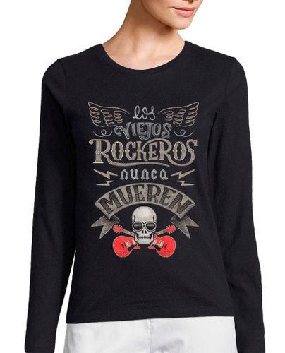 Camiseta Mujer Manga Larga Los viejos rockeros nunca mueren laTostadora - latostadora.com - Modalova