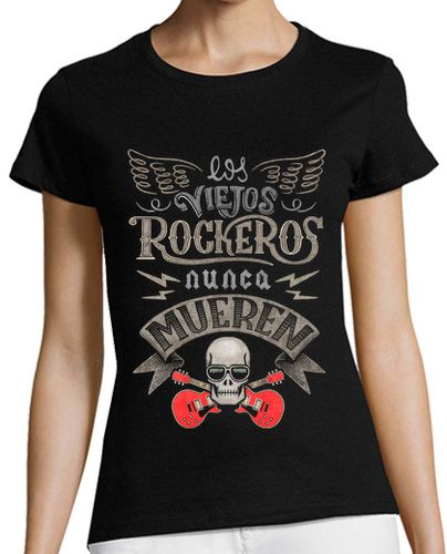 Camiseta Mujer Manga Corta Los viejos rockeros nunca mueren laTostadora - latostadora.com - Modalova