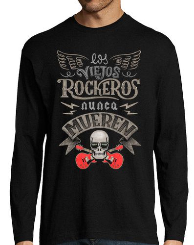 Camiseta Hombre Manga Larga Los viejos rockeros nunca mueren laTostadora - latostadora.com - Modalova