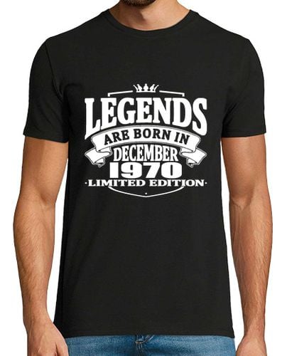 Camiseta Hombre Manga Corta las leyendas nacen en diciembre de 1970 laTostadora - latostadora.com - Modalova