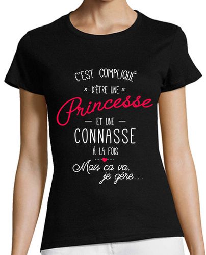 Camiseta Mujer Manga Corta perra princesa negro laTostadora - latostadora.com - Modalova