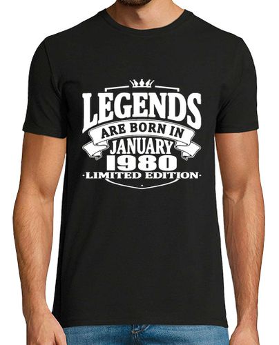 Camiseta leyendas nacen en enero de 1980 - latostadora.com - Modalova