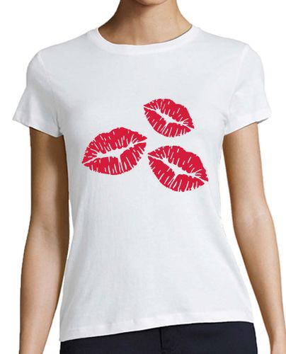 Camiseta mujer besos rojos labios - latostadora.com - Modalova
