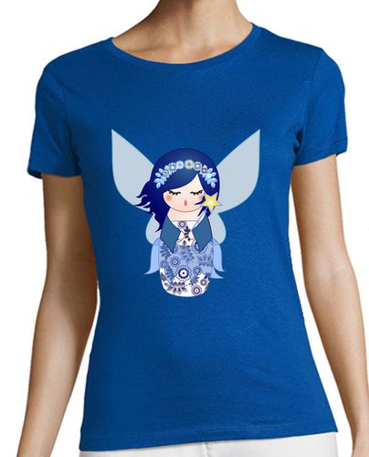Camiseta mujer Camiseta Kokeshi Hada Azul - latostadora.com - Modalova