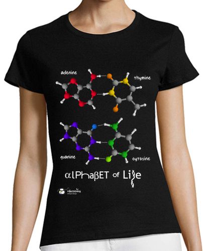 Camiseta mujer ɑlPhaβET of Life (fondos oscuros) - latostadora.com - Modalova