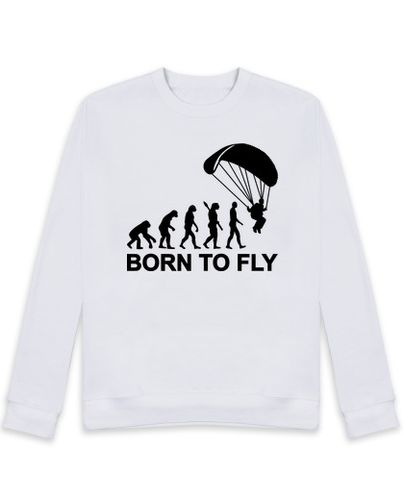 Sudadera Sin Capucha Unisex Evolution Skydiving born to fly laTostadora - latostadora.com - Modalova