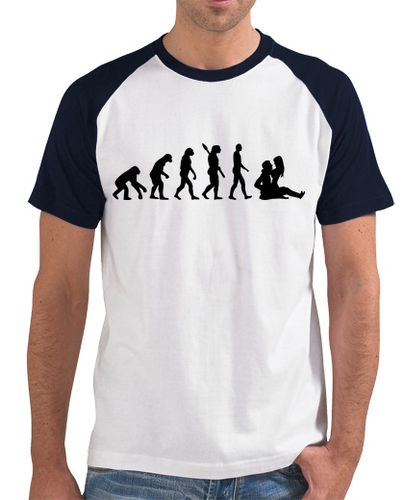 Camiseta Hombre Estilo Béisbol evolución sexo amor pareja laTostadora - latostadora.com - Modalova