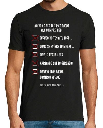 Camiseta Hombre Manga Corta Típicas frases de padre (negro) laTostadora - latostadora.com - Modalova