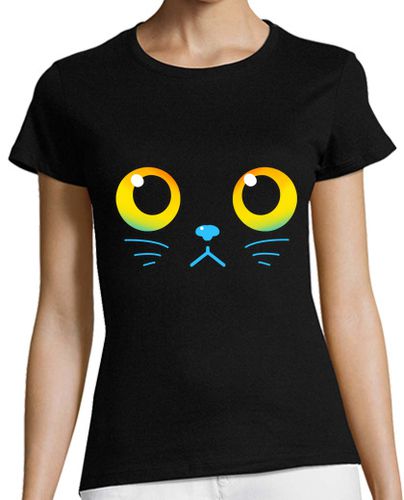 Camiseta mujer ojos curiosos - gato negro - camisa de mujer - latostadora.com - Modalova