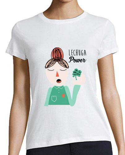 Camiseta Mujer Manga Corta Lechuga Power1 white laTostadora - latostadora.com - Modalova