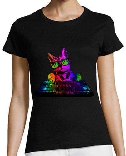 Camiseta Mujer Manga Corta gato fresco dj laTostadora - latostadora.com - Modalova