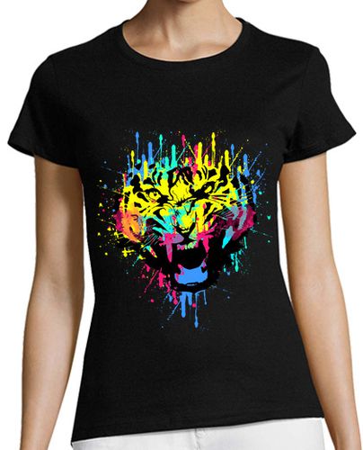 Camiseta mujer tigre de salpicadura - latostadora.com - Modalova