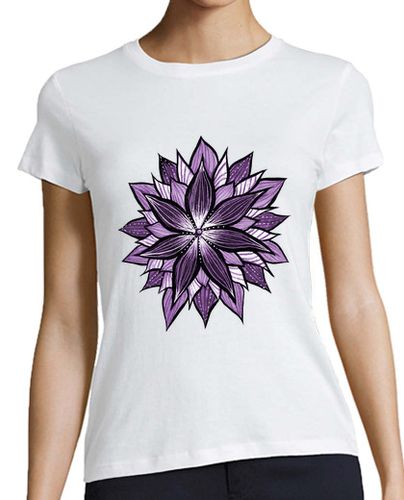 Camiseta mujer mandala púrpura como flor abstracta - latostadora.com - Modalova