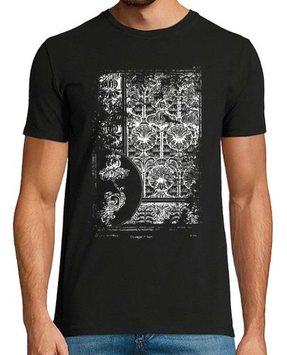 Camiseta Hombre Manga Corta aplicaciones ornamentales de plantas - página de libro antiguo - patern - flores laTostadora - latostadora.com - Modalova