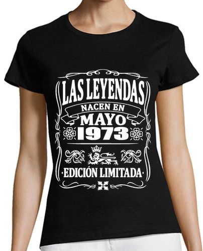 Camiseta Mujer Manga Corta Leyendas nacen en mayo 1973 laTostadora - latostadora.com - Modalova