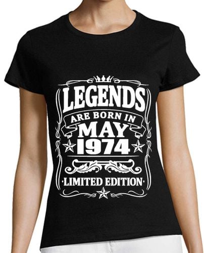 Camiseta Mujer Manga Corta leyendas nacidas en mayo de 1974 laTostadora - latostadora.com - Modalova