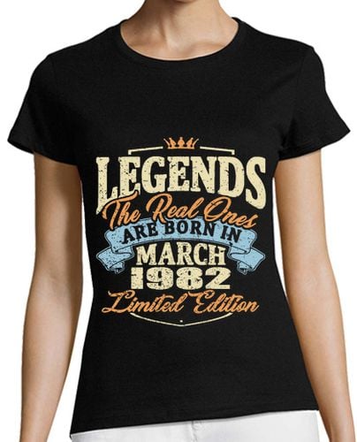 Camiseta Mujer Manga Corta nacido en marzo de 1982 laTostadora - latostadora.com - Modalova