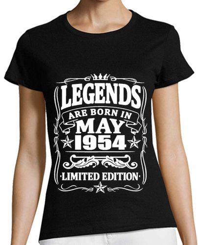 Camiseta Mujer Manga Corta leyendas nacidas en mayo de 1954 laTostadora - latostadora.com - Modalova