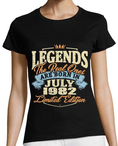 Camiseta Mujer Manga Corta nacido en julio de 1982 laTostadora - latostadora.com - Modalova