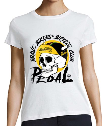 Camiseta mujer Brave Bikers Skull Black - latostadora.com - Modalova