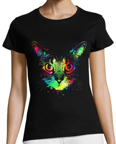 Camiseta mujer gato technicolor - latostadora.com - Modalova