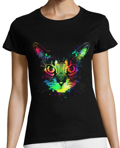 Camiseta Mujer Manga Corta gato technicolor laTostadora - latostadora.com - Modalova