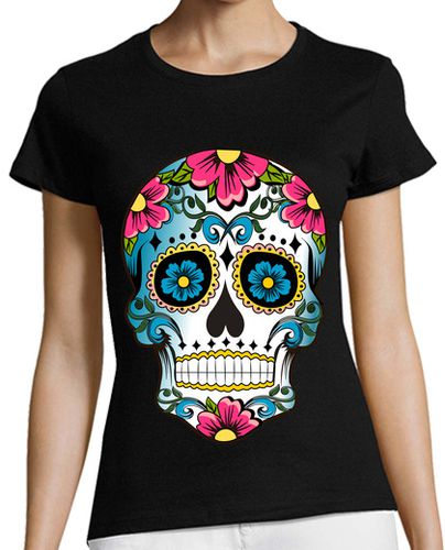Camiseta mujer Cooltee Floral sugar skull. La tostadora - latostadora.com - Modalova