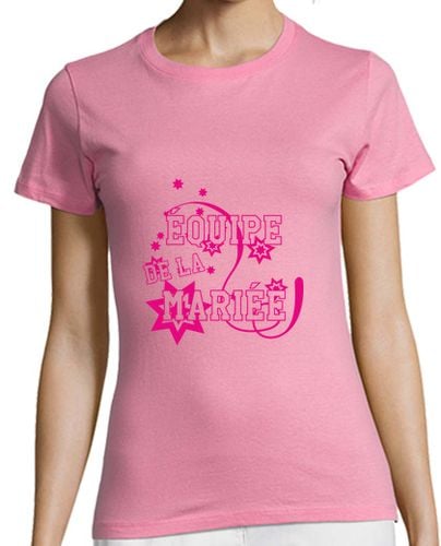 Camiseta Mujer Manga Corta La novia del equipo / de la boda laTostadora - latostadora.com - Modalova