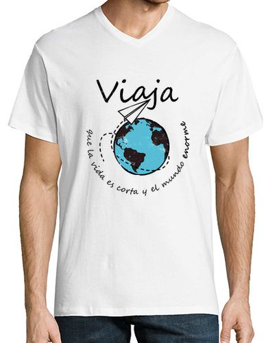 Camiseta Viaja, que la vida es corta y el mundo enorme - latostadora.com - Modalova