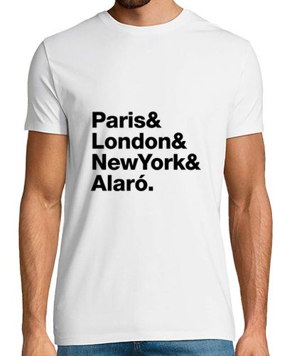 Camiseta Hombre Manga Corta Paris, London, NY, Alaro – Mallorca laTostadora - latostadora.com - Modalova