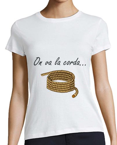 Camiseta mujer On va la corda... (negre) - latostadora.com - Modalova
