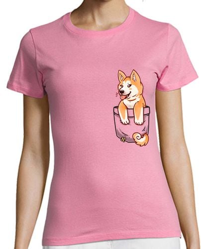 Camiseta Mujer Manga Corta bolsillo cachorro de akita lindo - camisa de mujer laTostadora - latostadora.com - Modalova