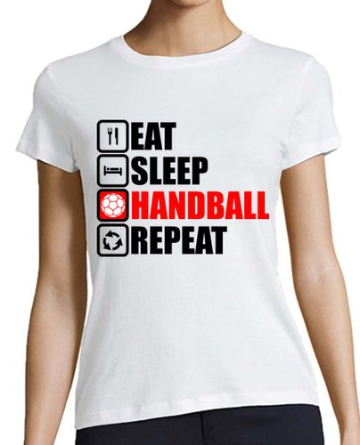 Camiseta mujer comer dormir balonmano repetir - latostadora.com - Modalova