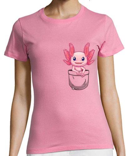 Camiseta Mujer Manga Corta bolsillo lindo axolotl salamander - camisa de mujer laTostadora - latostadora.com - Modalova