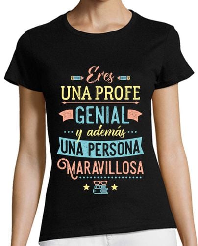 Camiseta Mujer Manga Corta Profe genial laTostadora - latostadora.com - Modalova