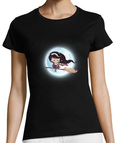 Camiseta Mujer Manga Corta Bruja volando por la Luna laTostadora - latostadora.com - Modalova