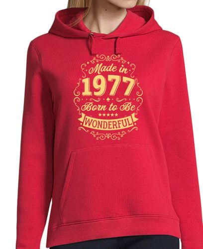 Sudadera Con Capucha Para Mujer Made in 1977 Born to be Wonderful laTostadora - latostadora.com - Modalova