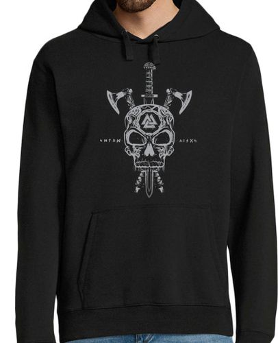 Sudadera Con Capucha Para Hombre Calavera Vikingos y Armas Gris laTostadora - latostadora.com - Modalova