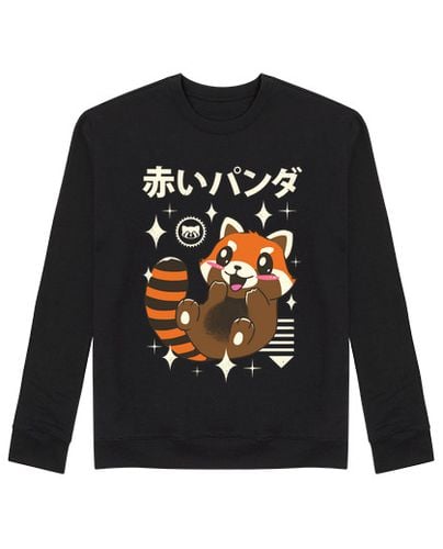 Sudadera Sin Capucha Unisex panda rojo kawaii laTostadora - latostadora.com - Modalova