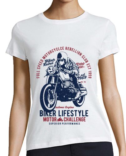 Camiseta mujer Motero biker lifestyle - latostadora.com - Modalova
