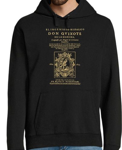 Sudadera Con Capucha Para Hombre Cervantes. Don Quijote (dark Tees) laTostadora - latostadora.com - Modalova