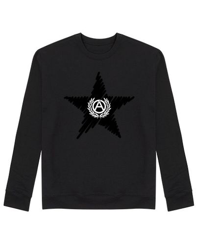 Sudadera Sin Capucha Unisex Estrella Negra Anarquía Laurel laTostadora - latostadora.com - Modalova