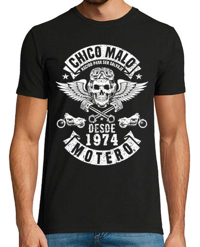 Camiseta Chico malo motero desde 1974 - latostadora.com - Modalova