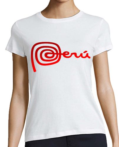 Camiseta mujer Marca Perú -Mujer, estilo béisbol, blanca y roja - latostadora.com - Modalova